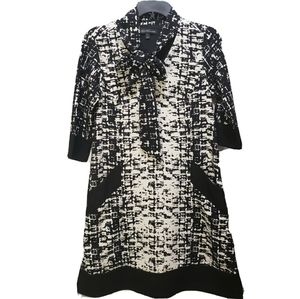 Chris Mclaughlin 3/4 Sleeve Abstract Dress w/ Tie